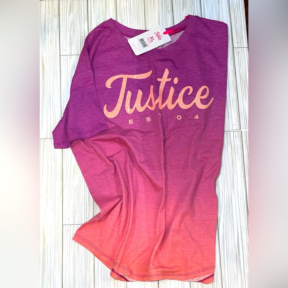 NWT JUSTICE OMBRÉ SHORT SLEEVE 16/18